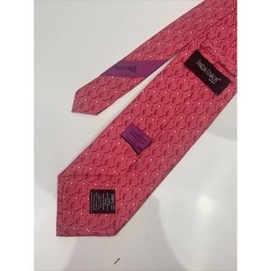 PINEDA COVALIN- 100% Seda SILK Chiles PATTERNED Mexican NECKTIE Pink Mens